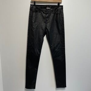 Elk Black Coated Skinny Jeans Pants Size 29‎ Shimmer Metallic Edgy Punk